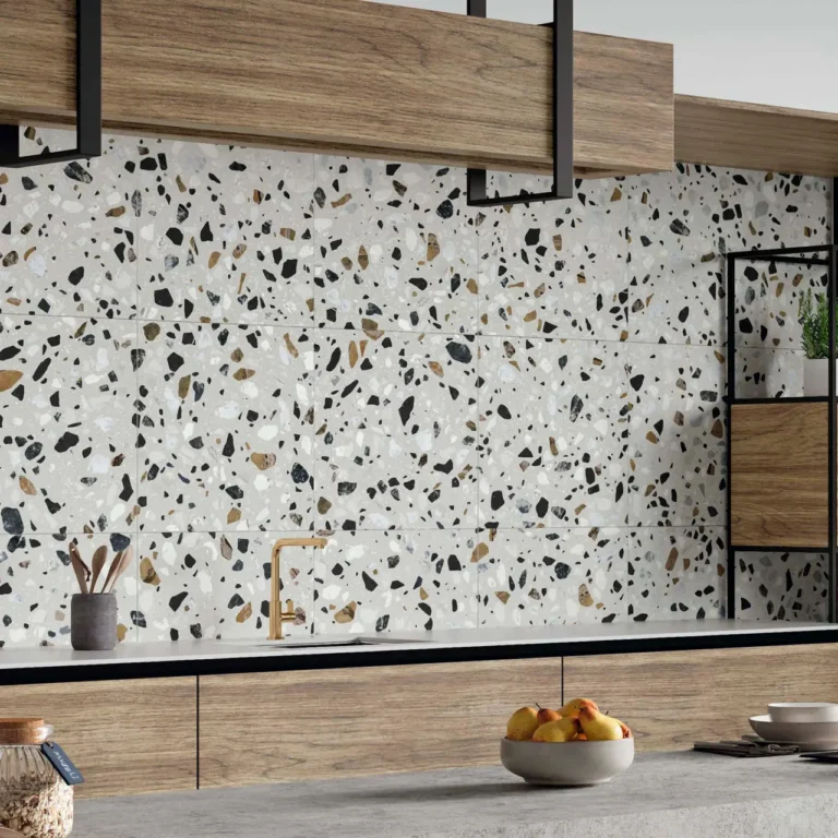 Canaletto White Terrazzo Effect Tiles 60x60cm
